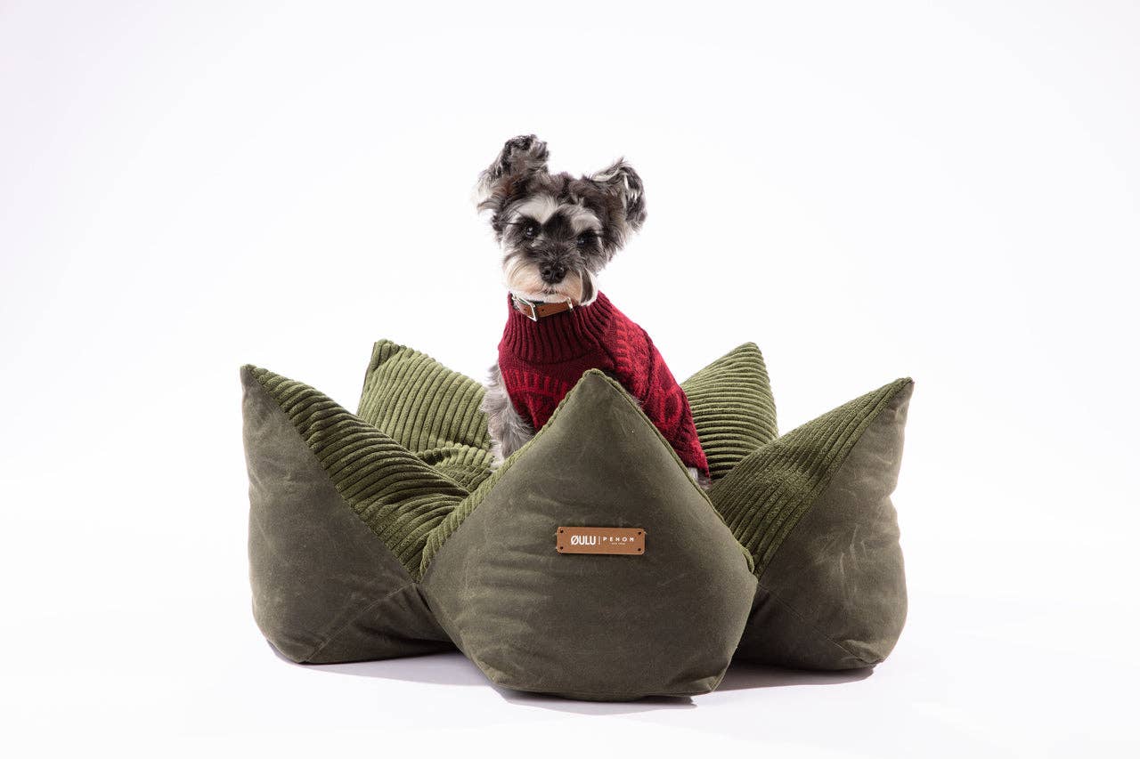 PEHOM - OULU X PEHOM - CUDDLE PET PILLOW BED- Navy Blue / Olive Green / Canyon Brown Image