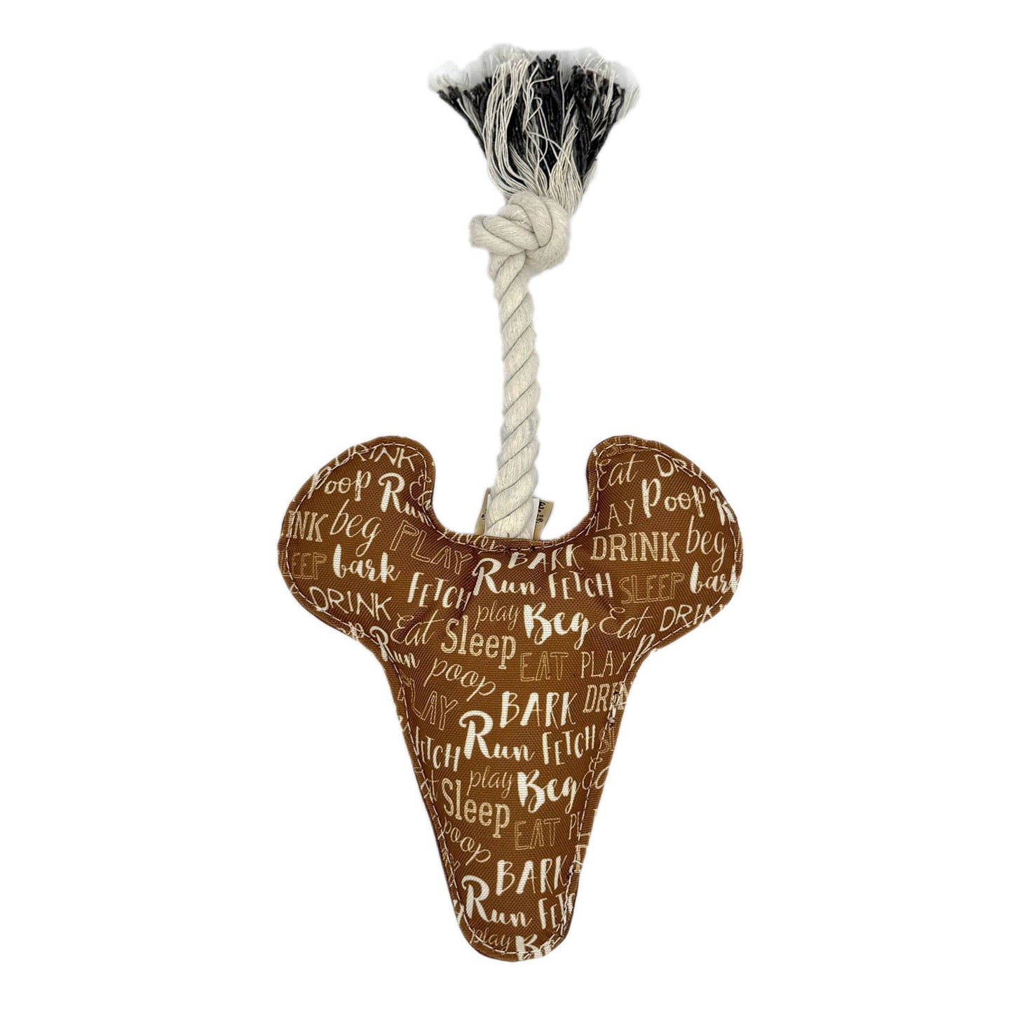 Speckle and Spot by Ore’ Originals - Rope Dog Toy | Bison Skull Image