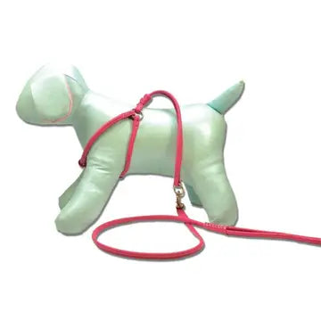 Dogbar Step-in Soft Round Leather Dog Harness w/Leash Image