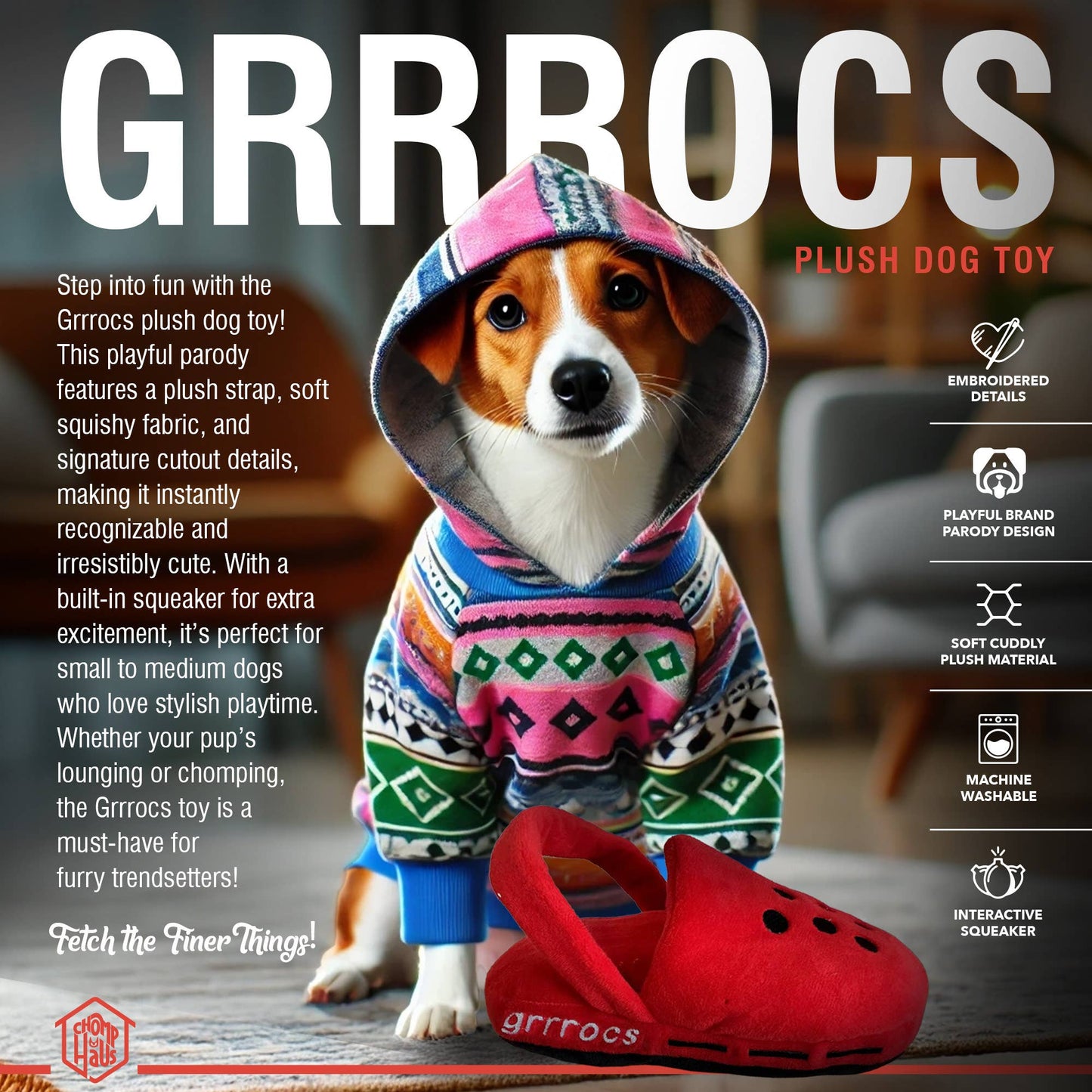 Chomp Haus - Grrrocs – Plush Squeaky Designer Dog Toy Image