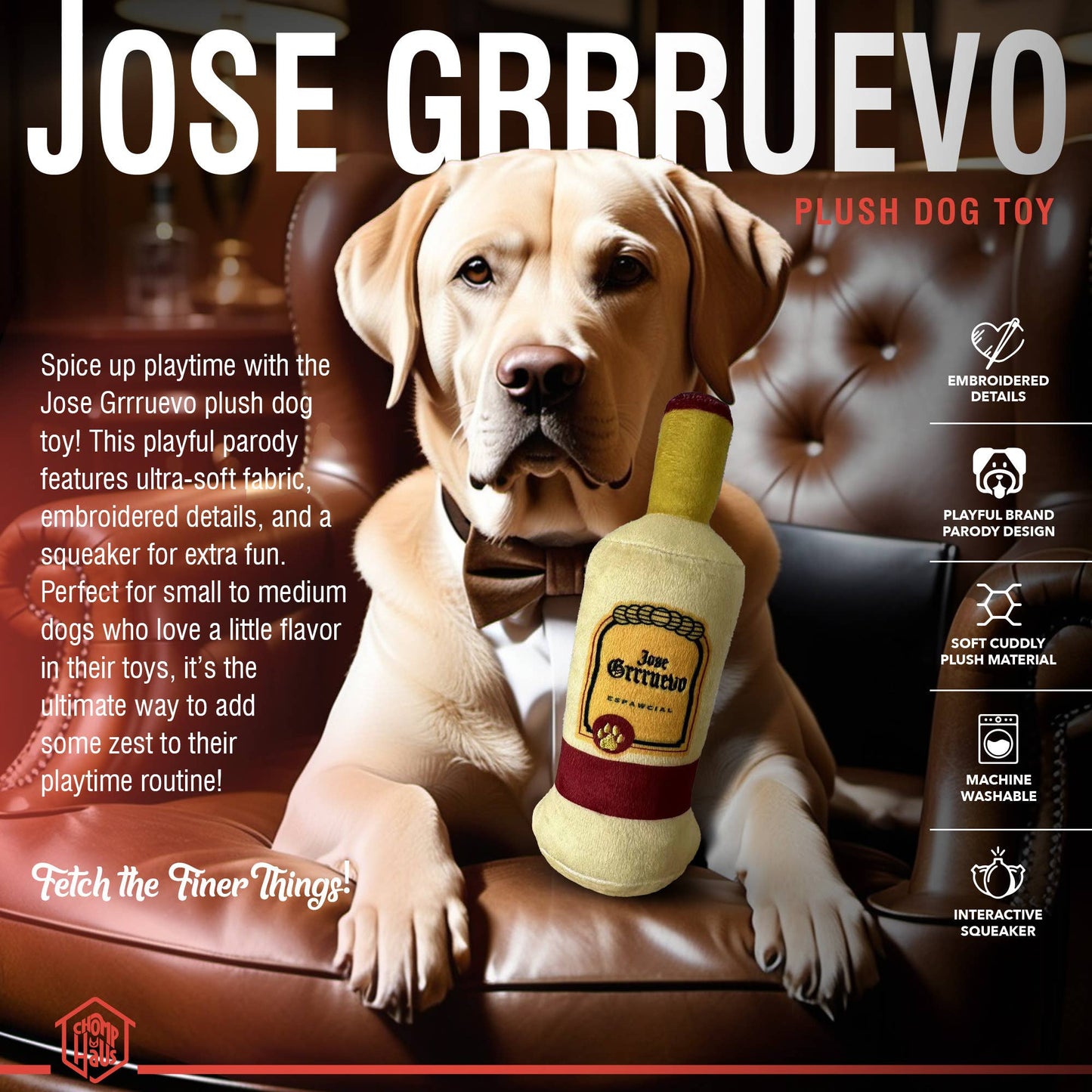 Chomp Haus - Jose Grrruevo – Plush Squeaky Designer Dog Toy Image