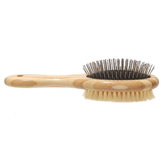 Load image into Gallery viewer, Tilley + Me - Bamboo Two-Sided Bristle and Wire Pet Brush  Image
