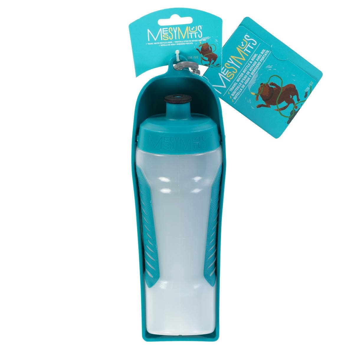Messy Mutts Travel Water Bottle with Removable Bowl, 16oz Image