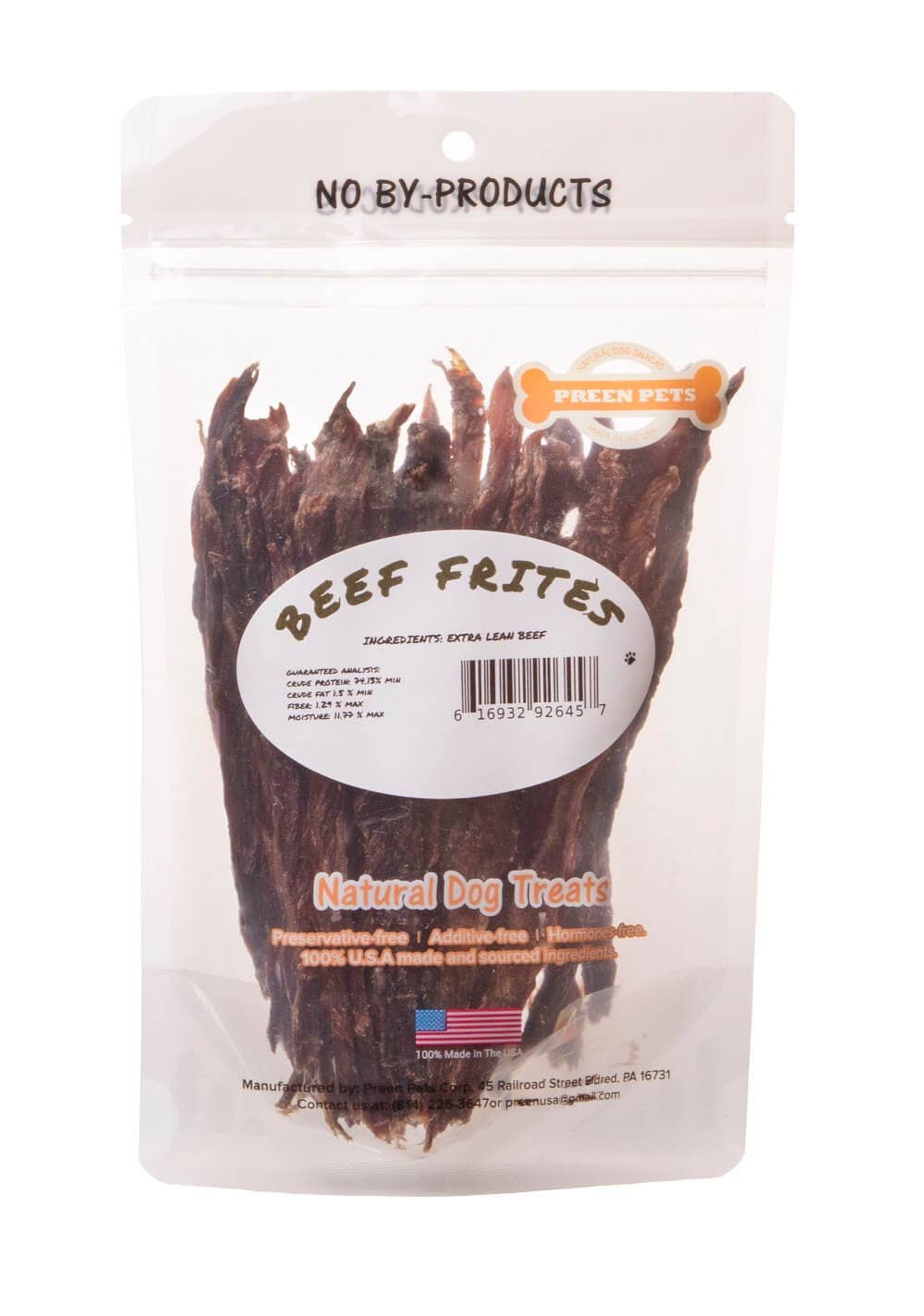 Preen Pets - Beef Frites Dog Treats - 100% USA Sirloin Beef Image