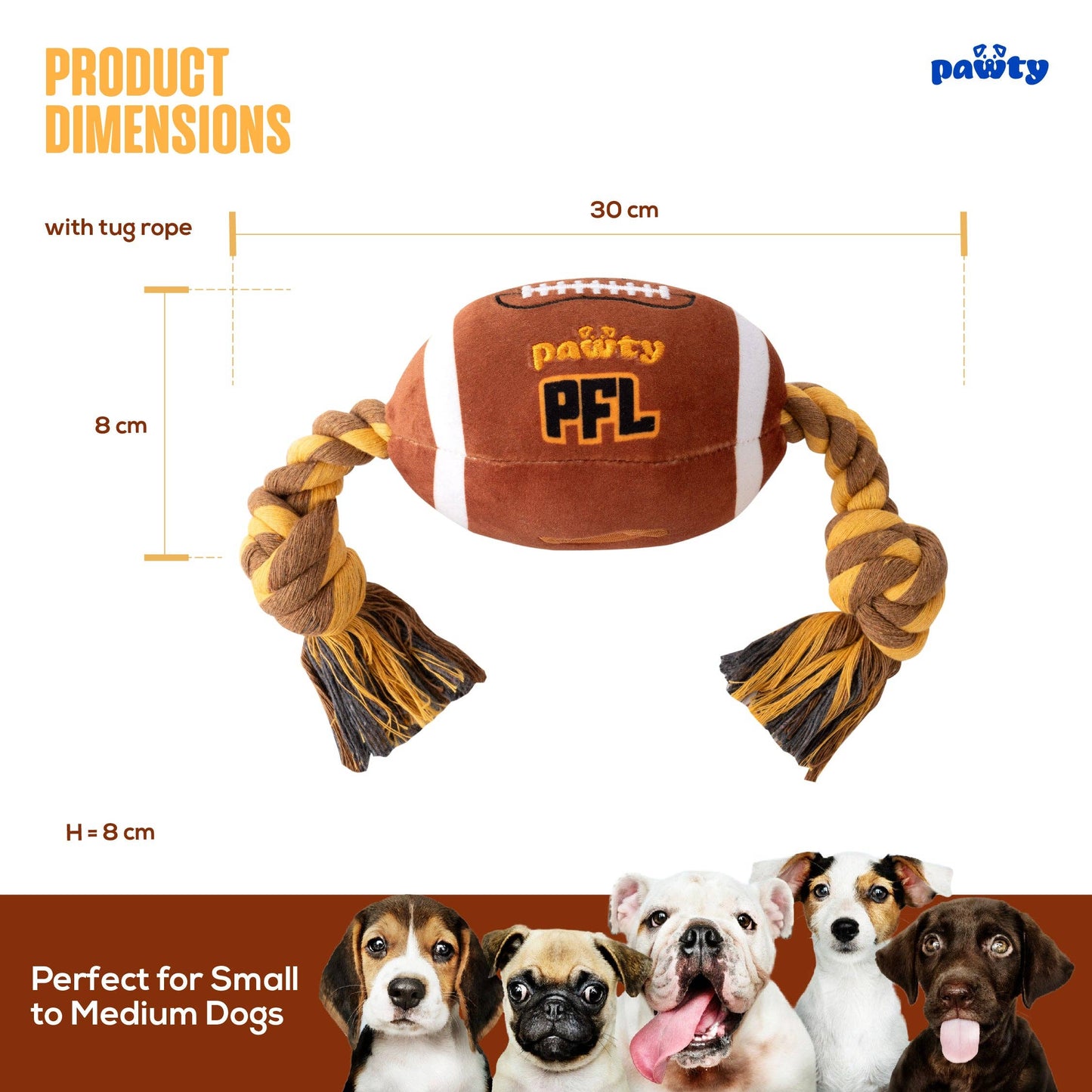 PAWTY Dog Toys - PAWTY FOOTBALL Image