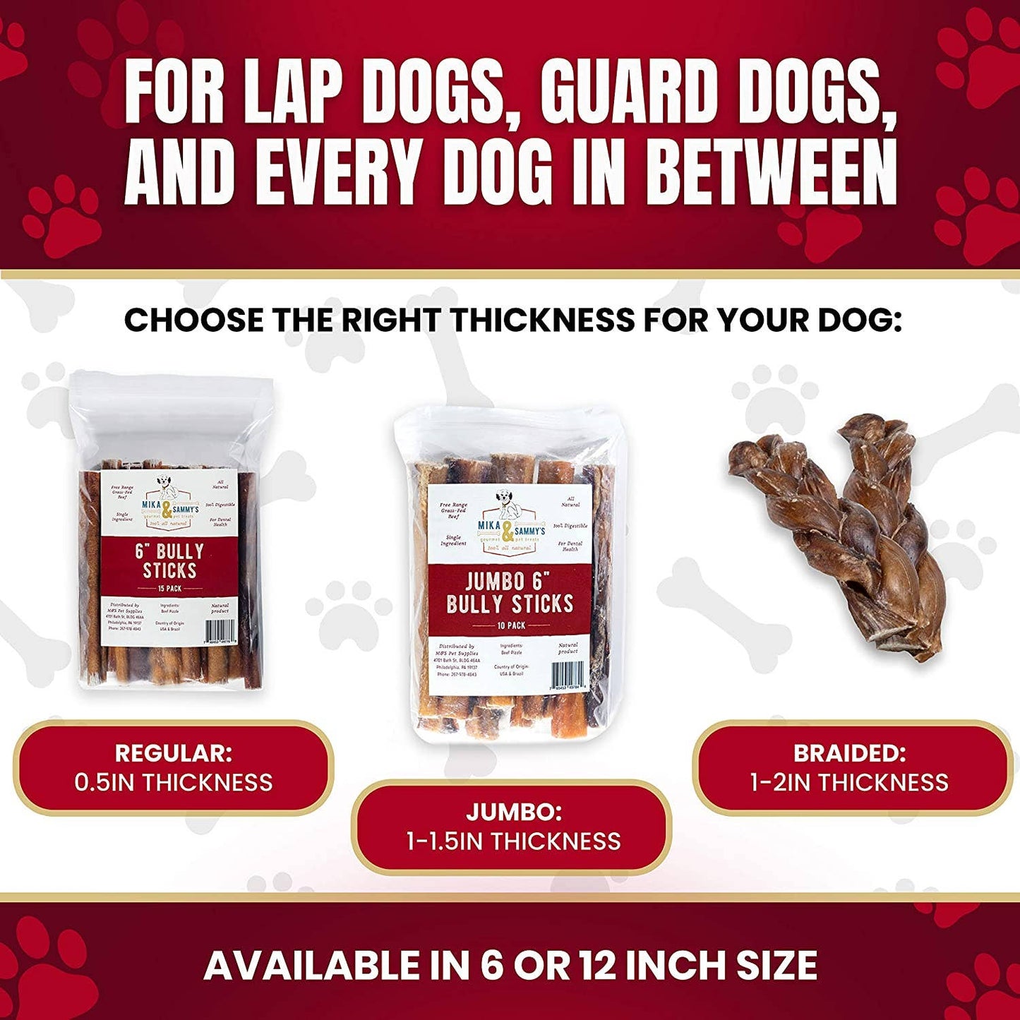 Mika and Sammy's Gourmet Pet Treats - Standard Bully Sticks Image