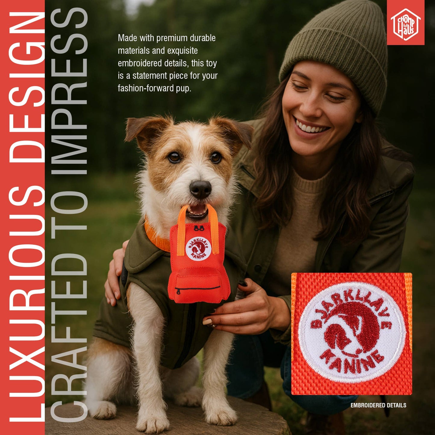 Chomp Haus - Bjarkliave Kanine – Plush Squeaky Designer Dog Toy Image