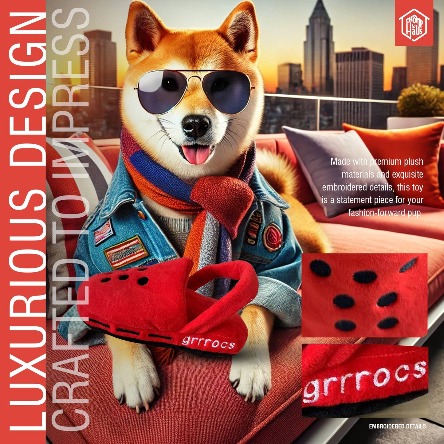 Chomp Haus - Grrrocs – Plush Squeaky Designer Dog Toy Image