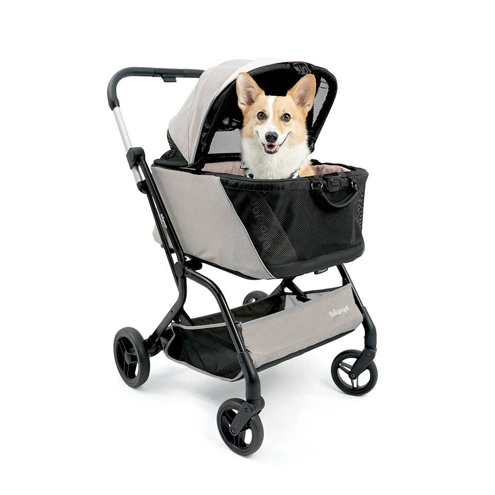 dog stroller with car seat InstaCollapse Detachable Dog Stroller and Pet Car Seat Carrier Combo – Taupe