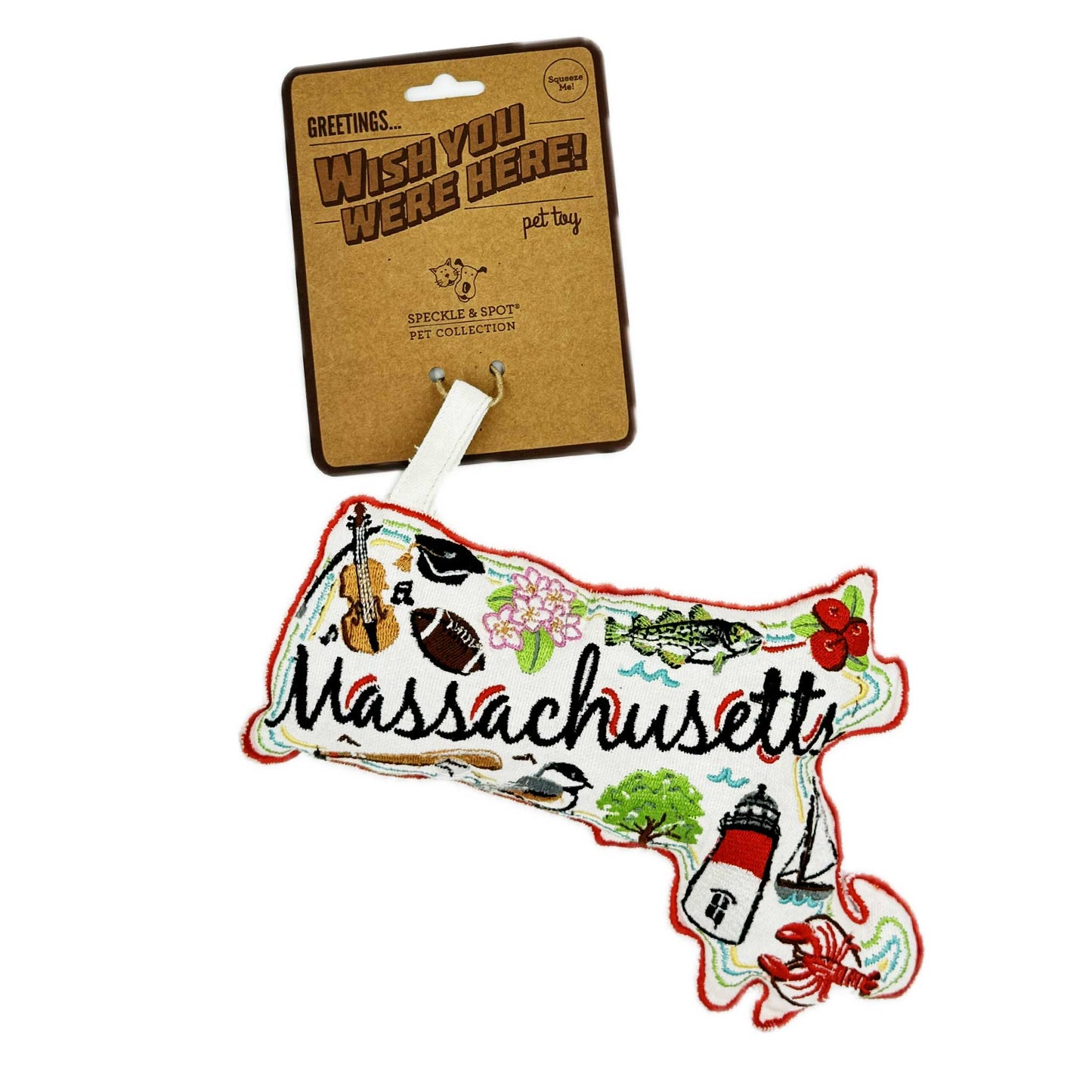 Ore’ Originals - Wish You Were Here Dog Toy | Massachusetts Image
