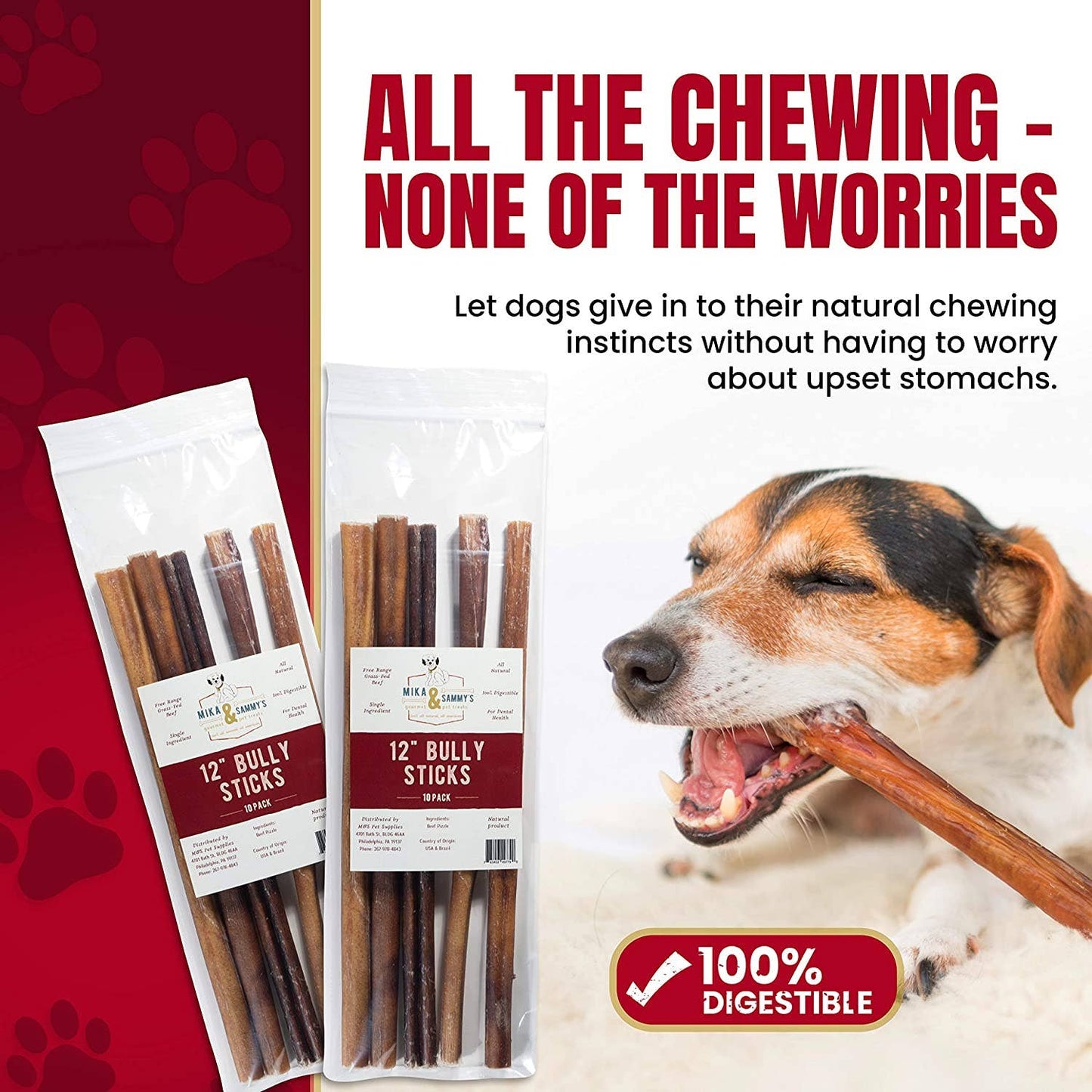 Mika and Sammy's Gourmet Pet Treats - Jumbo Bully Sticks Image
