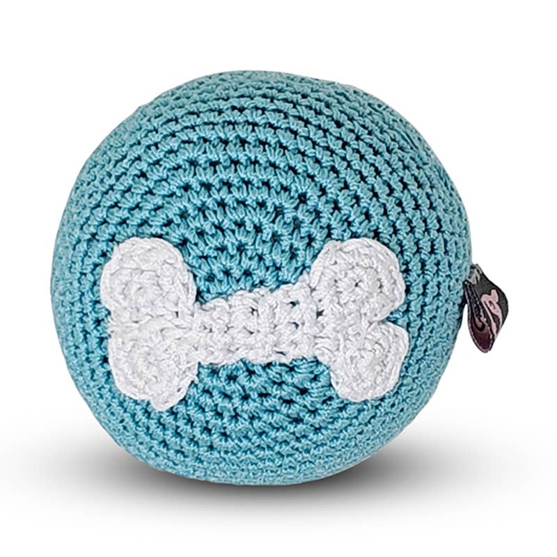 Dogo Pet - Crochet Toy - Bone Ball Blue Image