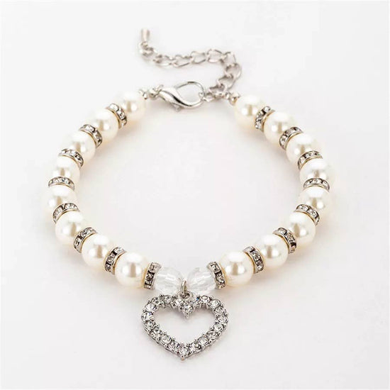 Bark Fifth Avenue - Heart and Pearl Necklace- White L Image
