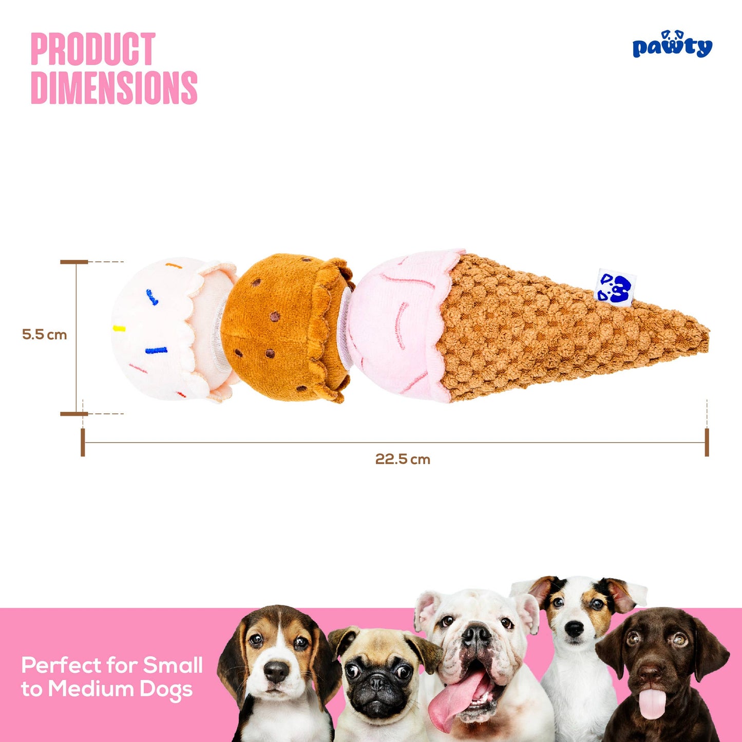 PAWTY Dog Toys - PAWTY's Ice Cream Interactive Dog Toy Image