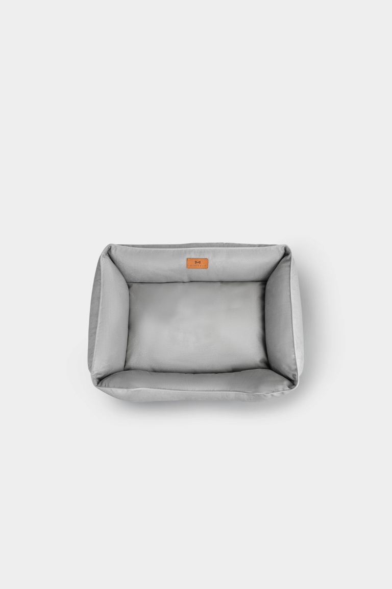 Chester & Lee - Classic Velvet Sleeper Dog Bed Gray Image