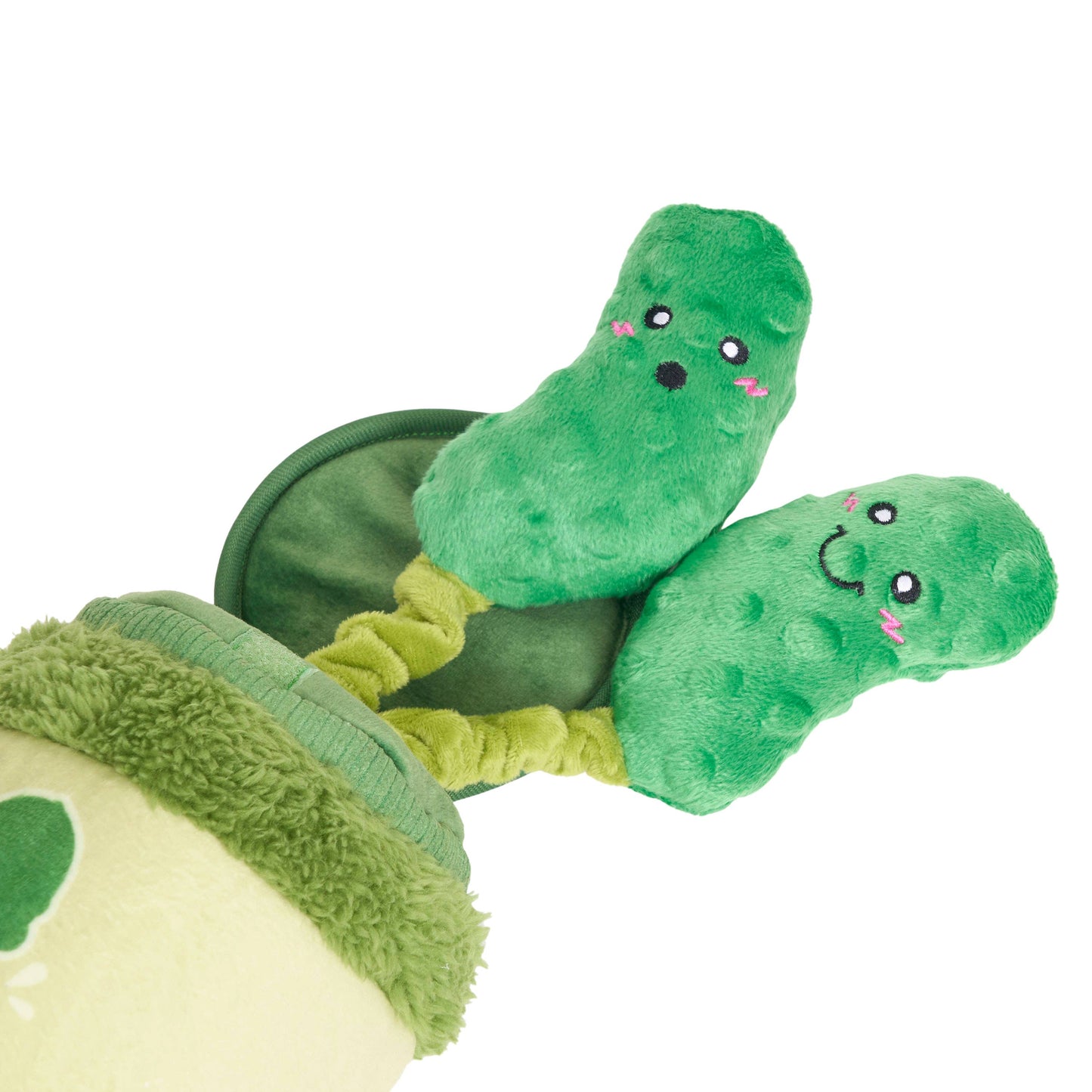 ZippyPaws Bungee Burrow Pickle Jar Plush Dog Toy Image