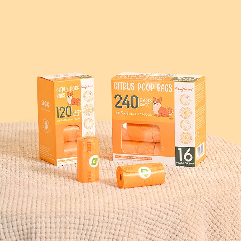 Hugsmart Products Inc - HugSmart Pet - Poop Bag | Citrus Poop Bags 8pack Image