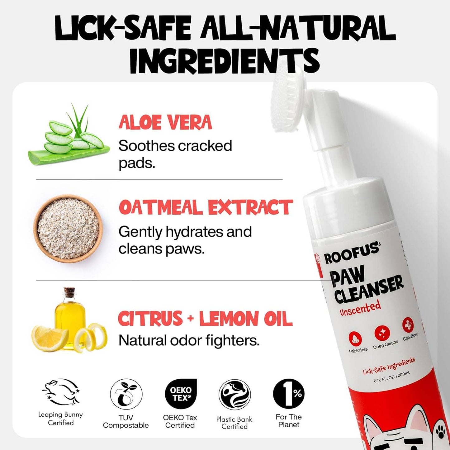 Roofus - Roofus - Foaming Paw Cleanser - Unscented - 1 Pack Image