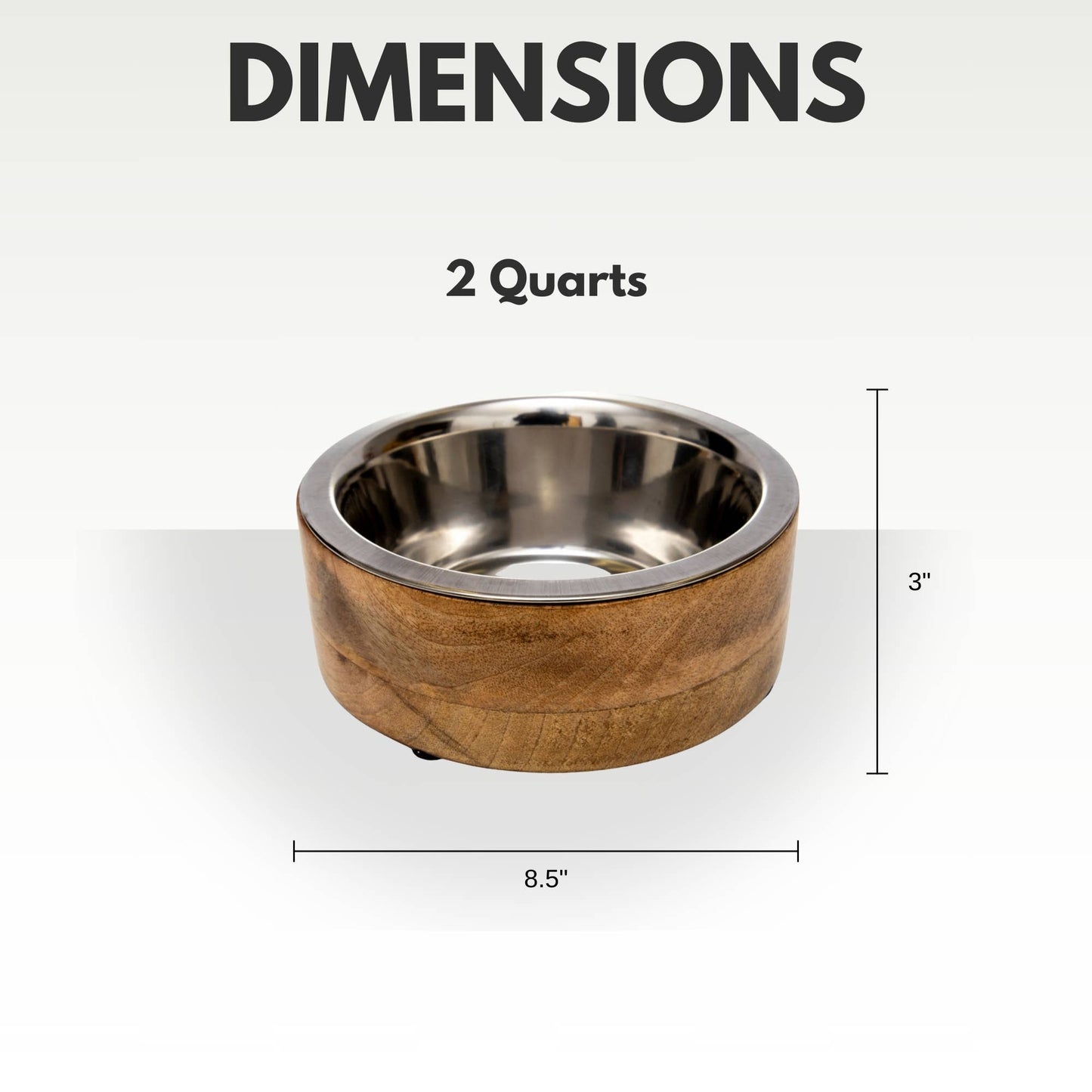 Jojo Modern Pets - Stainless Steel Dog Bowl with Cylindrical Mango Wood Holder Image