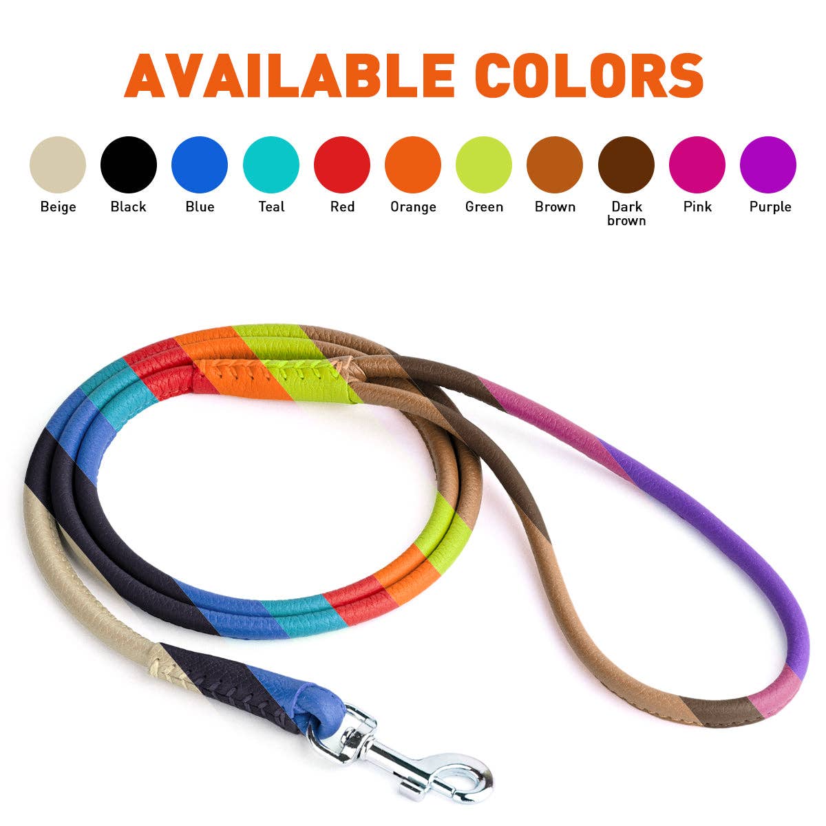 Dogline - Soft Leather Round Lead Image