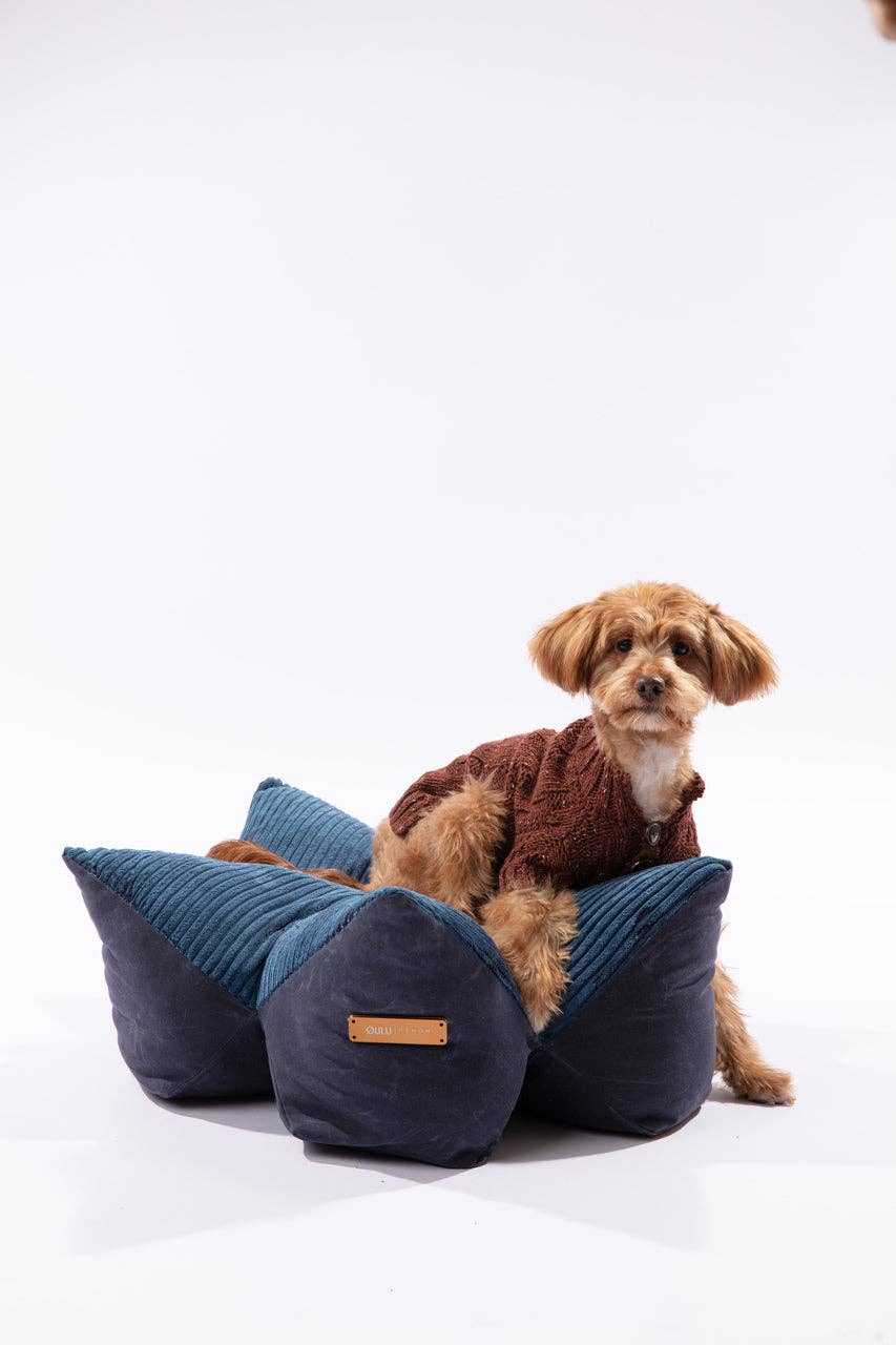 PEHOM - OULU X PEHOM - CUDDLE PET PILLOW BED- Navy Blue / Olive Green / Canyon Brown Image