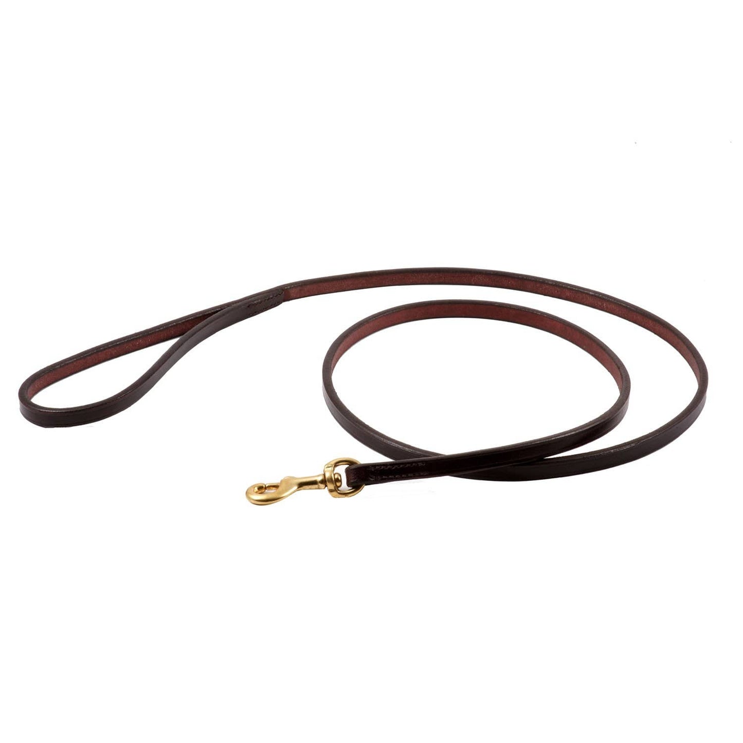 Alvalley - Flat Leather Snap Leads Brown Leather Image