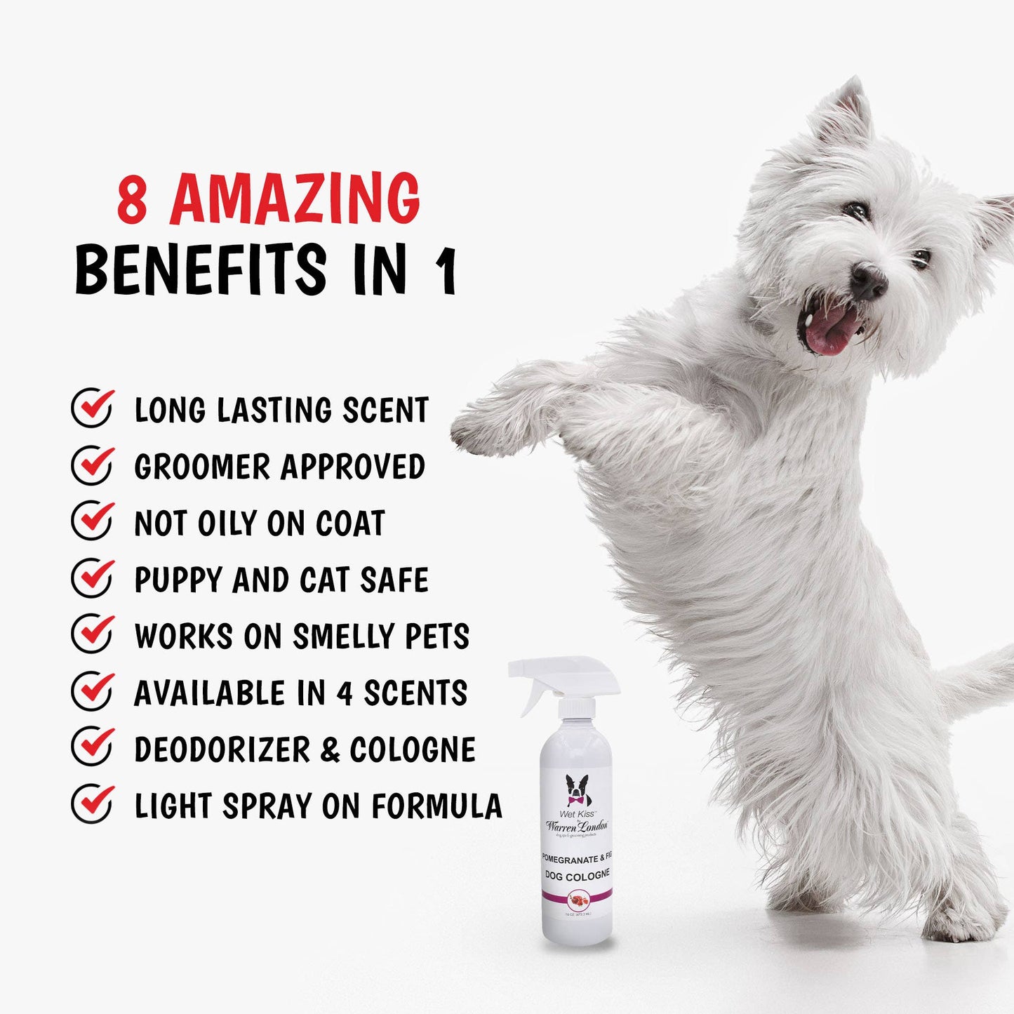 Warren London Dog Products - Wet Kiss Dog Cologne - 16 oz Image