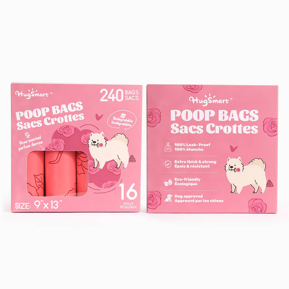 Hugsmart Products Inc - HugSmart Pet - Poop Bag | Rose Poop Bags 16pack Image