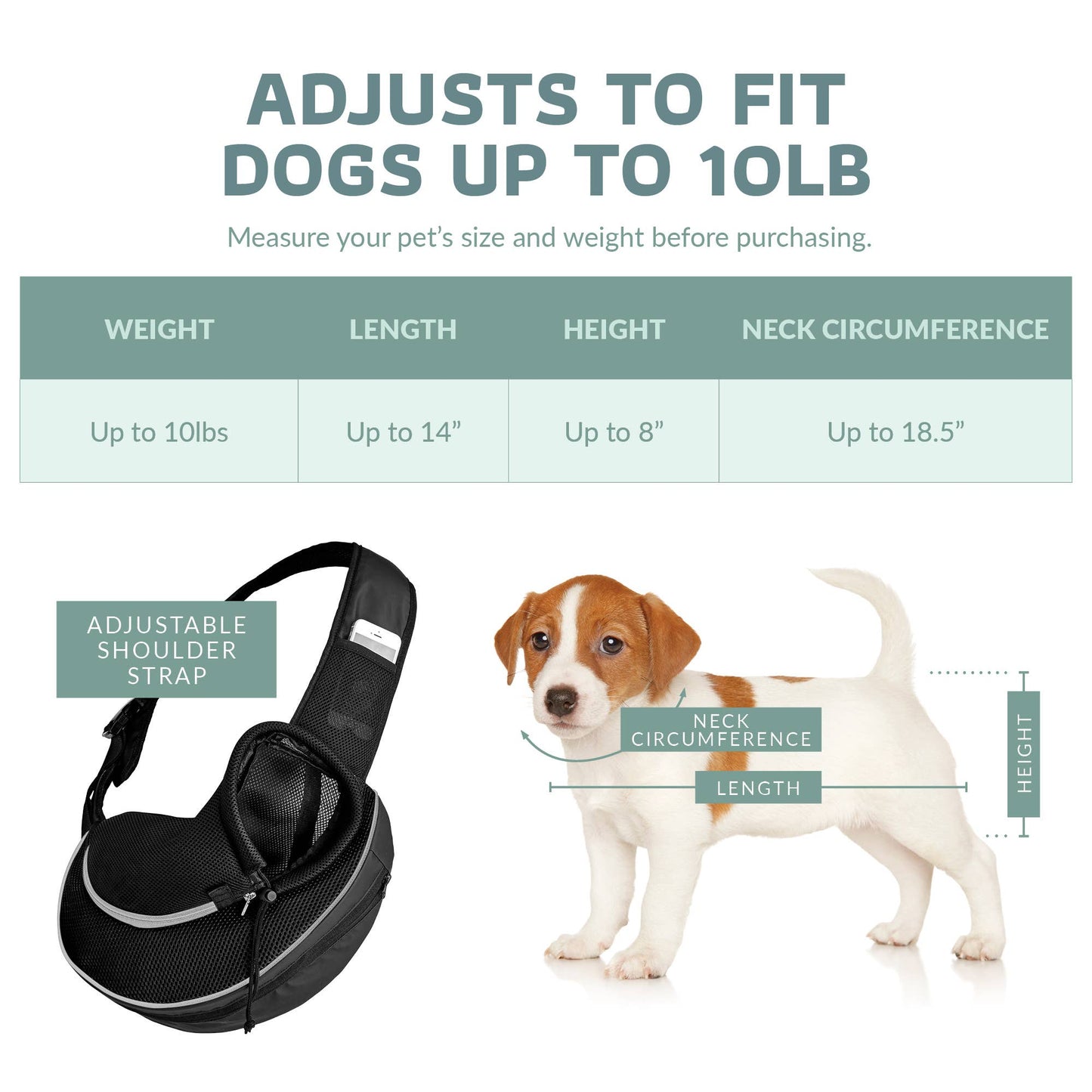 Pet Expandable Sling - Black: Green  Image