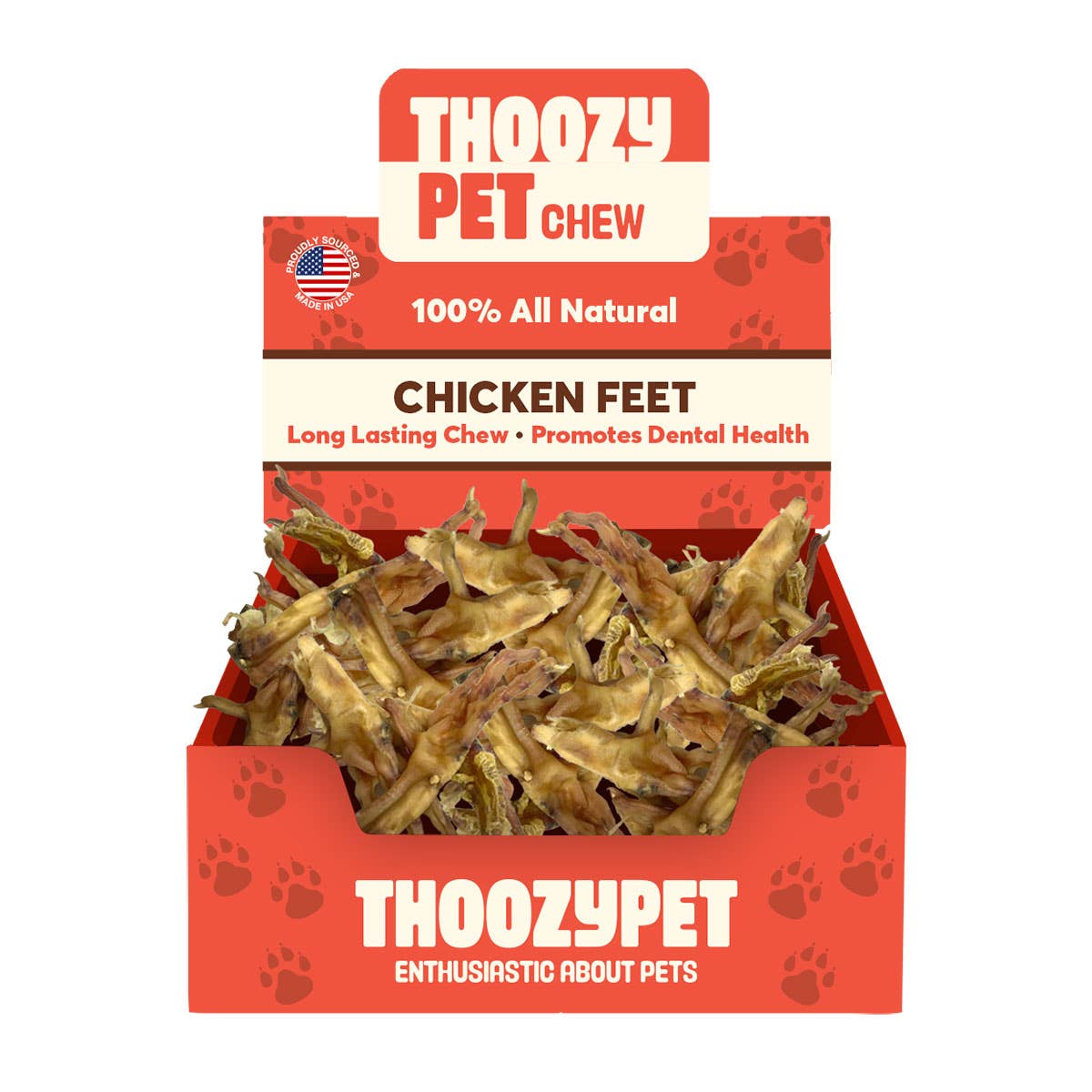 Pet Palette Distribution - ThoozyPet USA-Sourced Chicken Feet Dog Chews 20ct Image