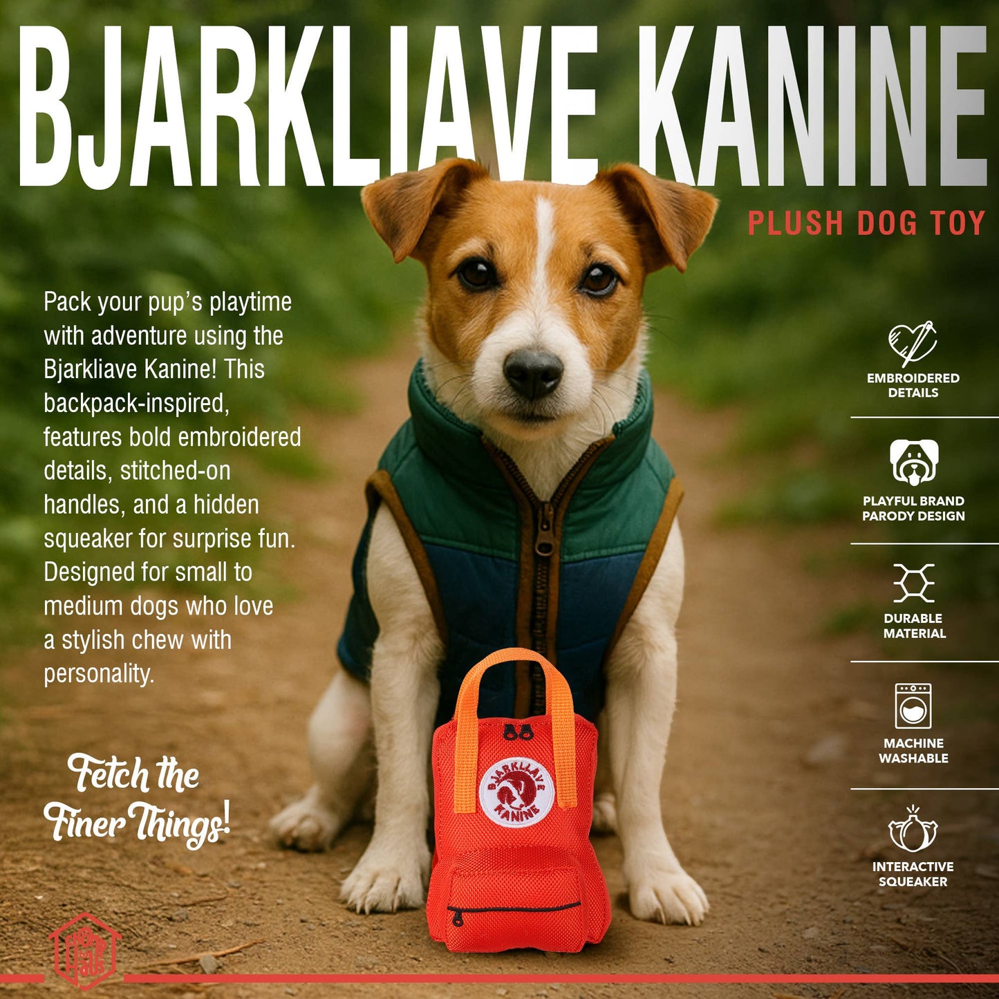 Chomp Haus - Bjarkliave Kanine – Plush Squeaky Designer Dog Toy Image