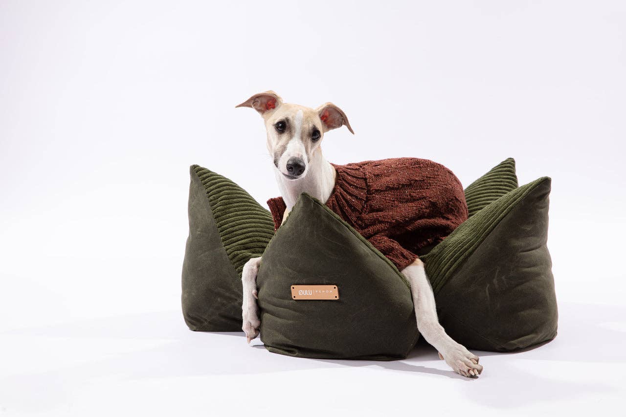 PEHOM - OULU X PEHOM - CUDDLE PET PILLOW BED- Navy Blue / Olive Green / Canyon Brown Image
