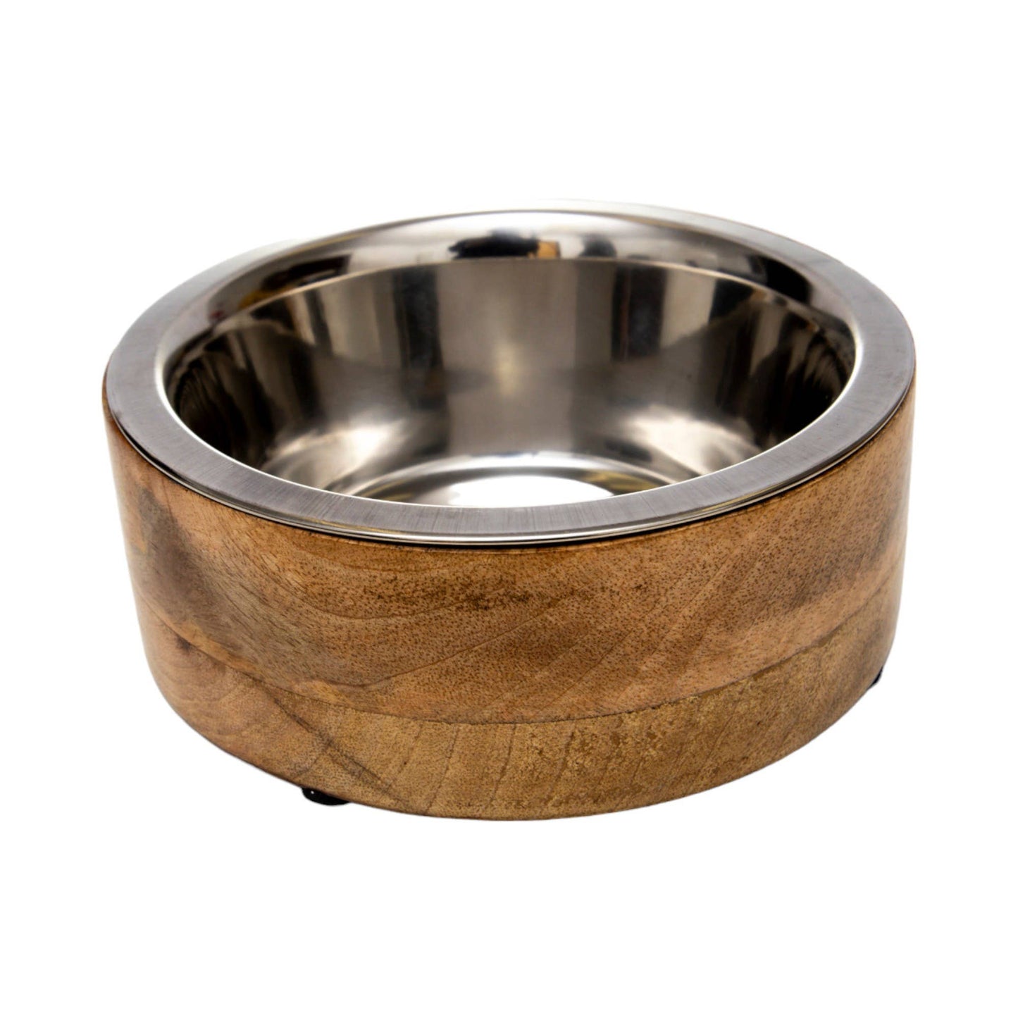 Jojo Modern Pets - Stainless Steel Dog Bowl with Cylindrical Mango Wood Holder Image