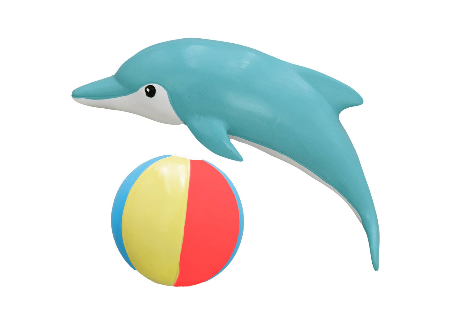 Pet Palette Distribution - Multipet Minipet Dolphin and Beach Ball Latex Dog Toy 2pk Image