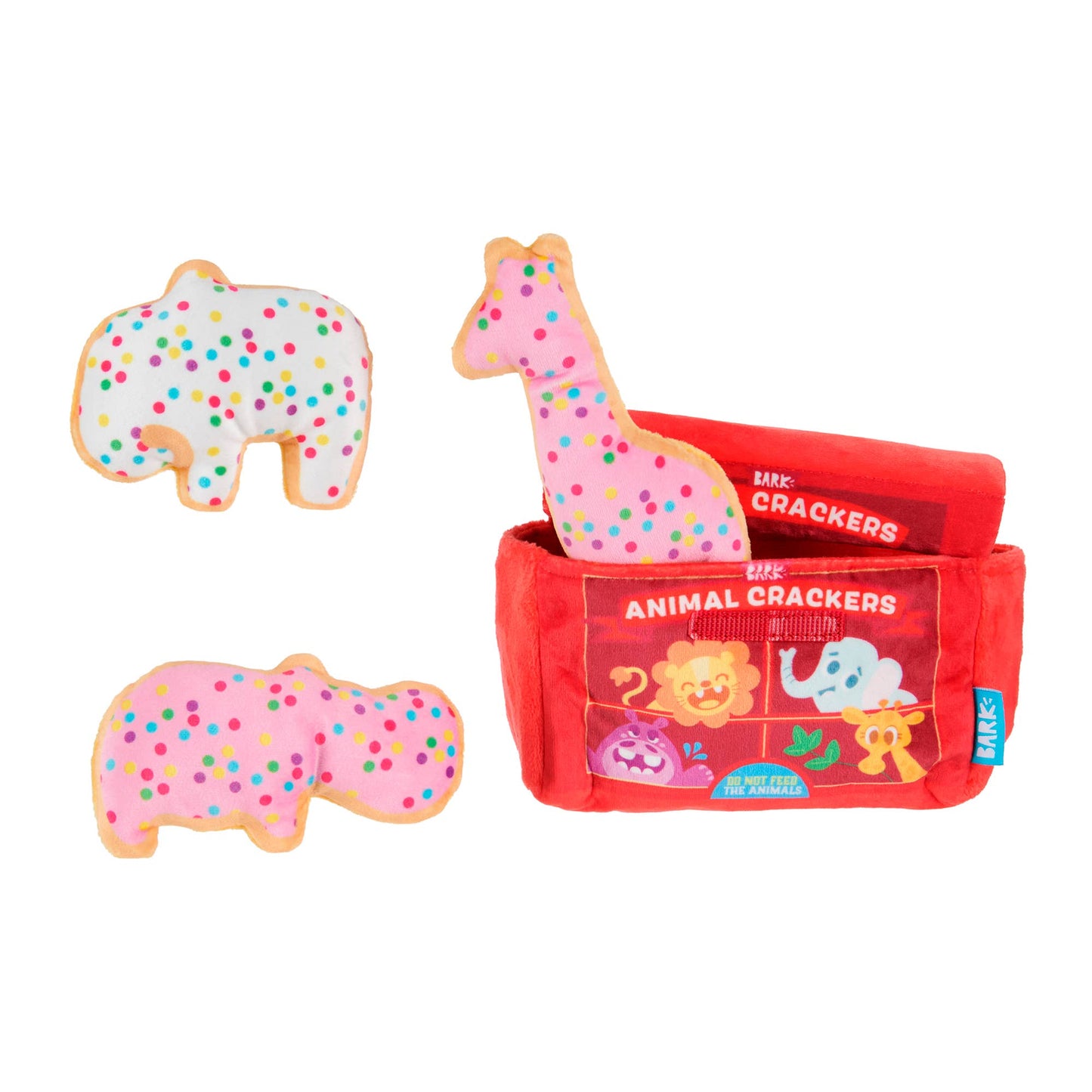 BARK Animal Squeakers Snacks Plush Dog Toy XS/S Image