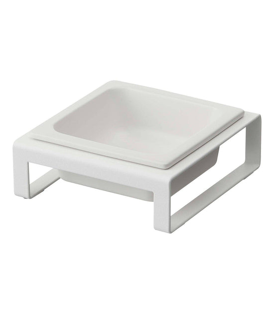 Yamazaki Home - Single Pet Food Bowl - Steel + Ceramic / Short White Image