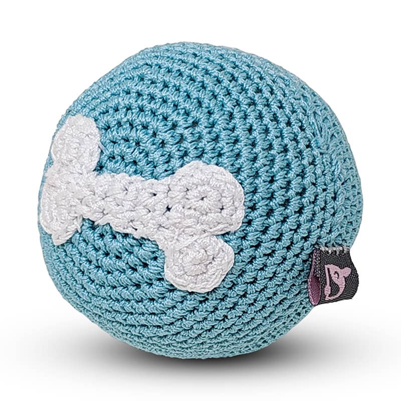 Dogo Pet - Crochet Toy - Bone Ball Blue Image