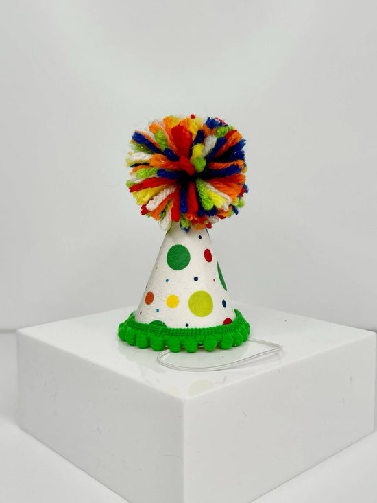Pup Party Hats - White Dots Party Hat