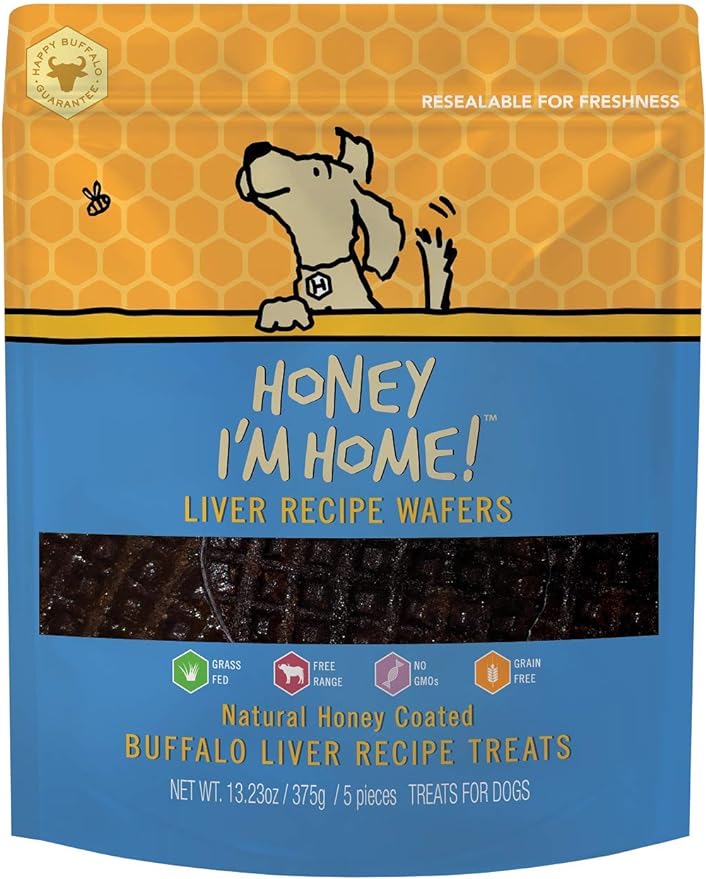 Honey I'm Home, Liver Recipe Wafers Buffalo Dog Treatsl, Free Range  Image