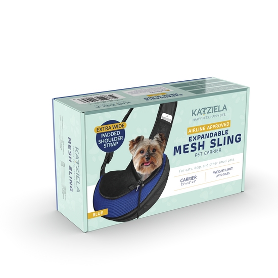 Katziela - Pet Carrier Expandable Sling For Small Dogs And Cats Black Image