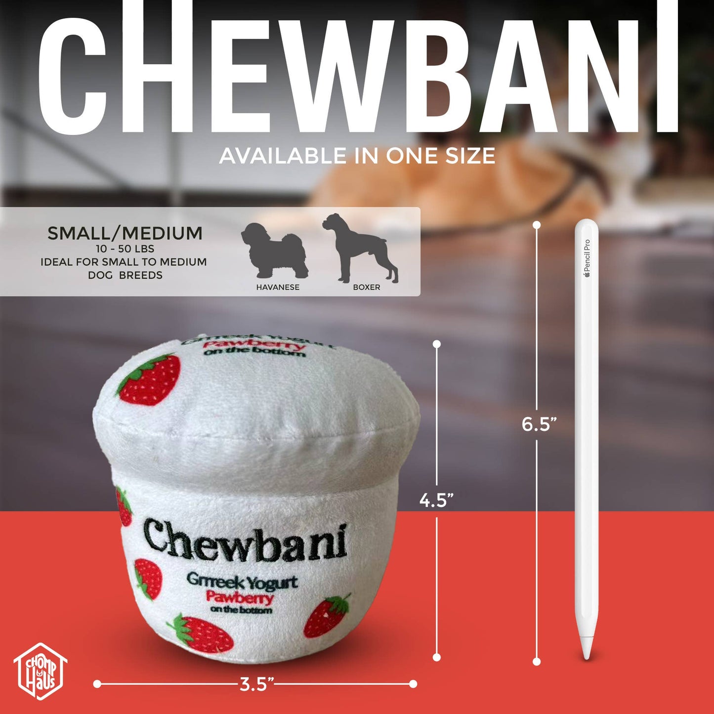 Chomp Haus - Chewbani Grrreek Yogurt – Plush Squeaky Designer Dog Toy Image