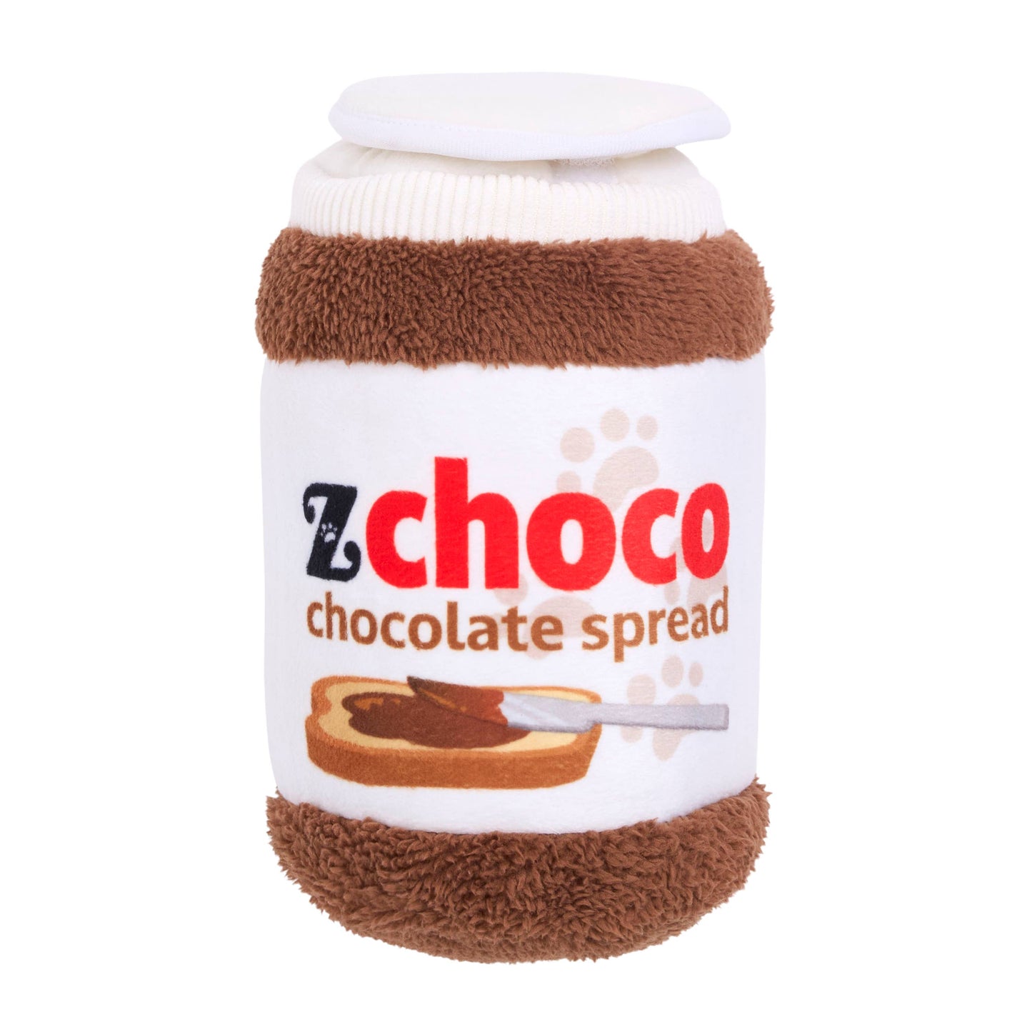 ZippyPaws Bungee Burrow Chocolate Spread Jar Plush Dog Toy Image