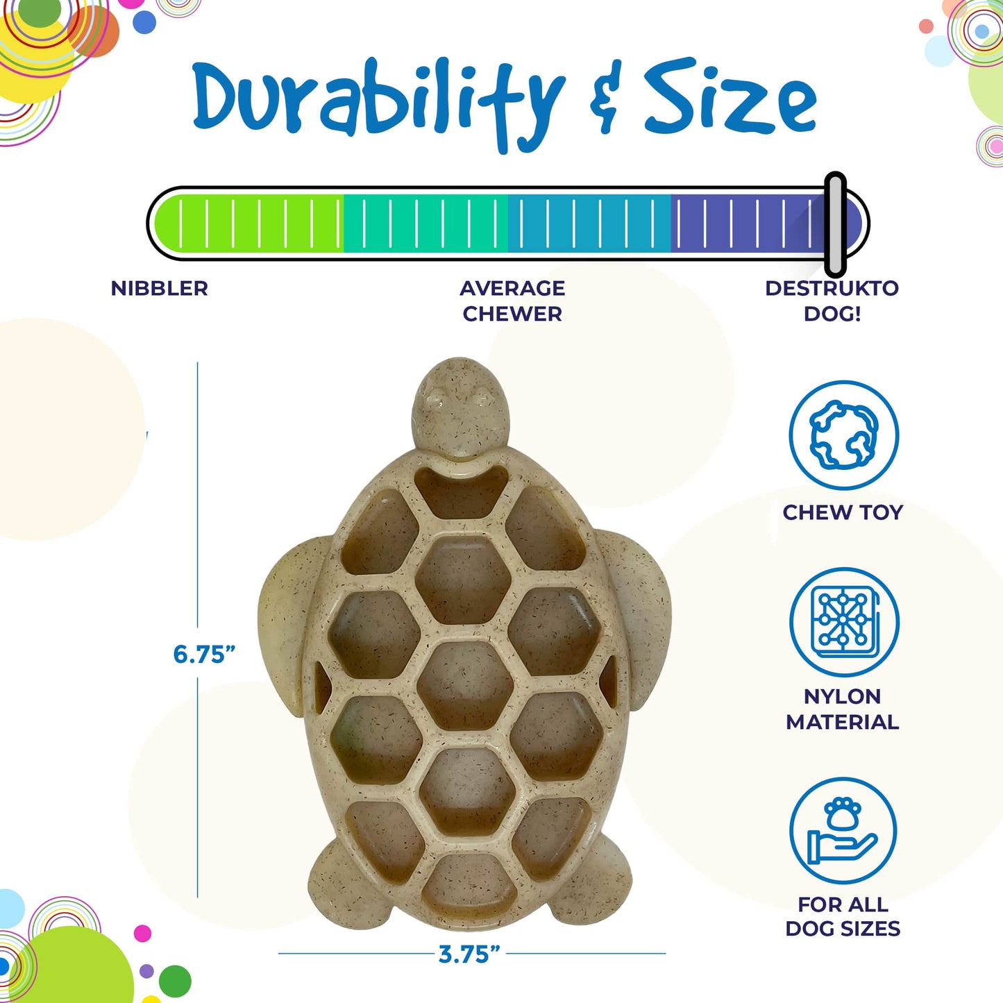 SodaPup Dog Toys - Turtle Durable Nylon Chew and Enrichment Toy Image