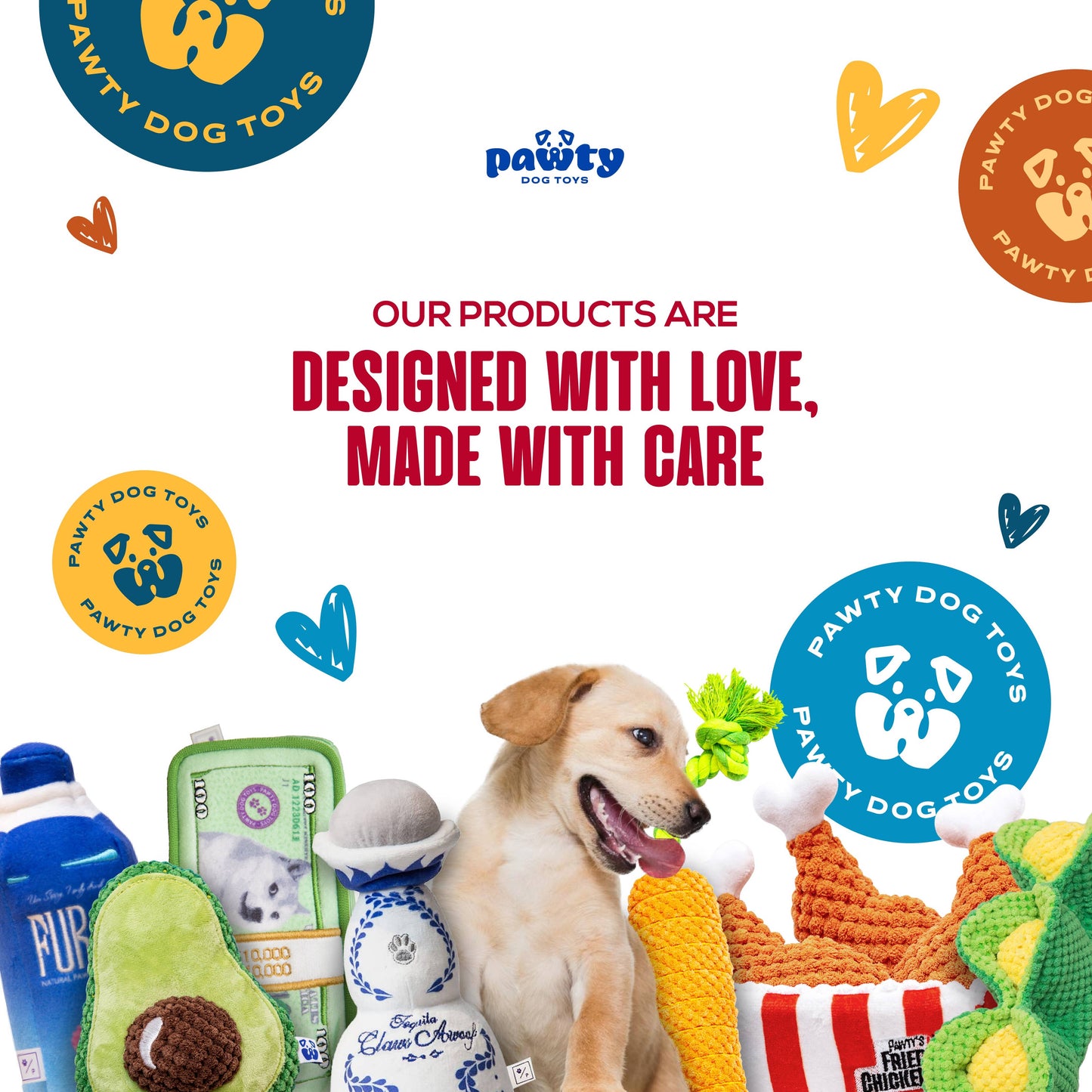 PAWTY Dog Toys - Tug & Treat Rose Tug Rope Dog Toy Image