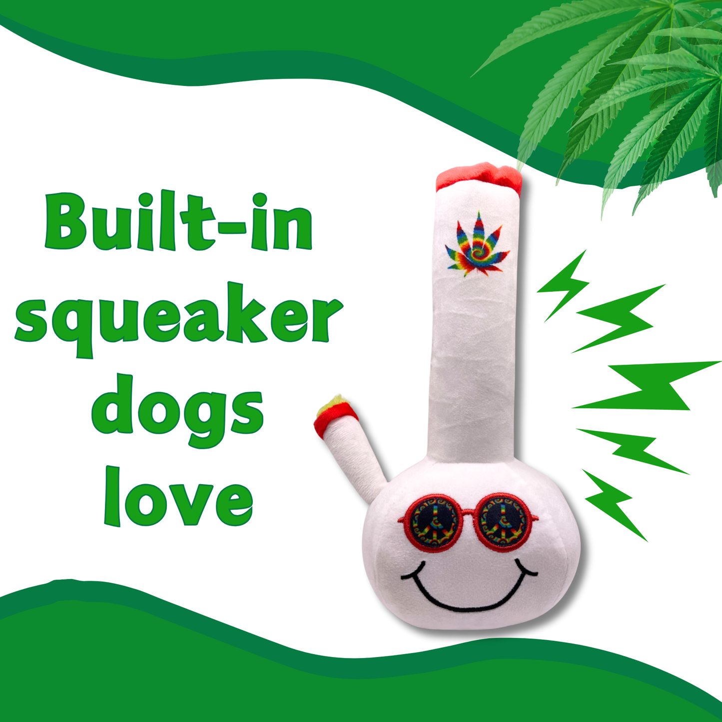 PAW:20 - Billie Bong, Parody Plush Squeaker 420 Dog Toy Image