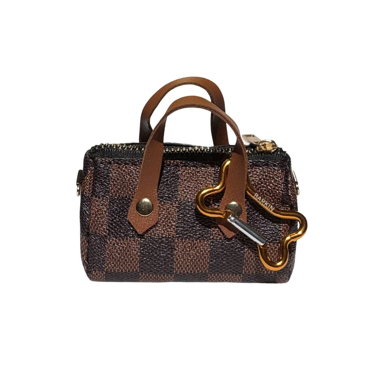 Puppy Barkin - Barkin X Waste Bag Dispenser Checkered Brown Image