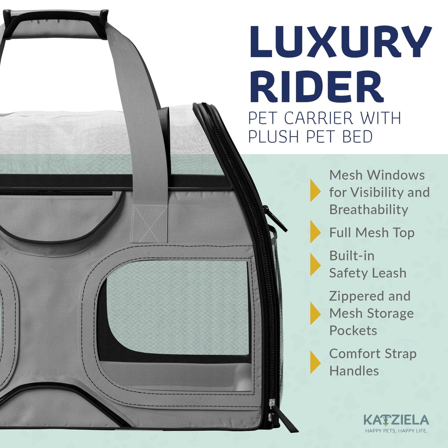 Luxury Rider Pet Carrier with Removable Wheels - 4 Colors: Black and Blue  Image