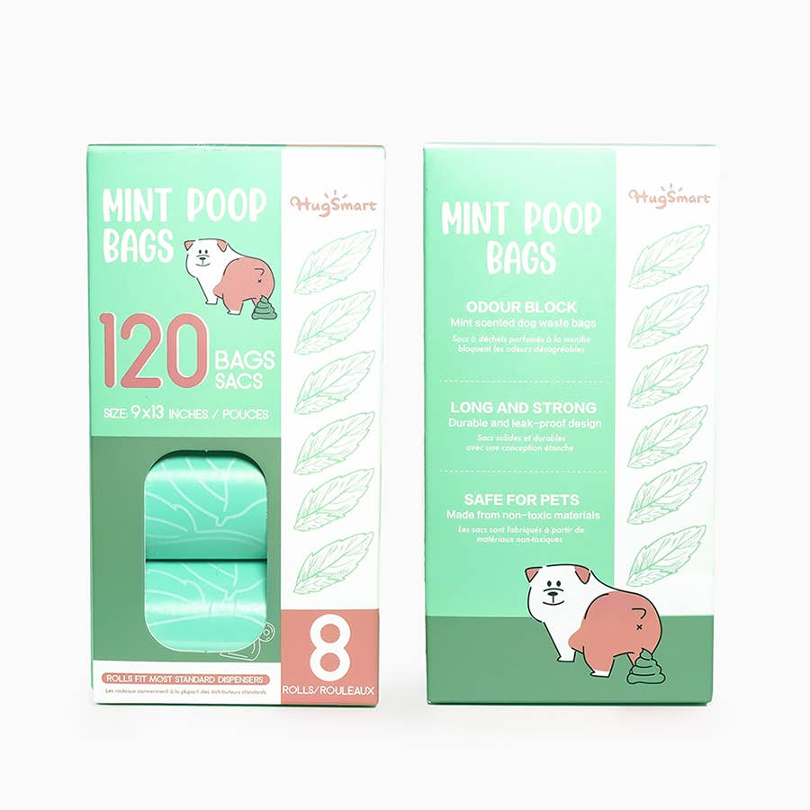Hugsmart Products Inc - HugSmart Pet - Poop Bag | Mint Poop Bags 8pack Image