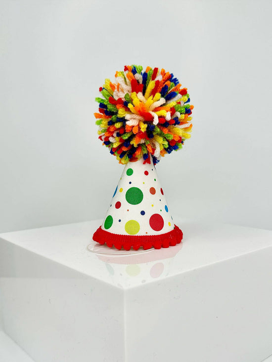 Pup Party Hats - White Dots Party Hat