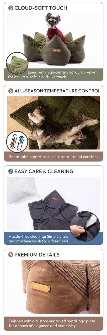 PEHOM - OULU X PEHOM - CUDDLE PET PILLOW BED- Navy Blue / Olive Green / Canyon Brown Image